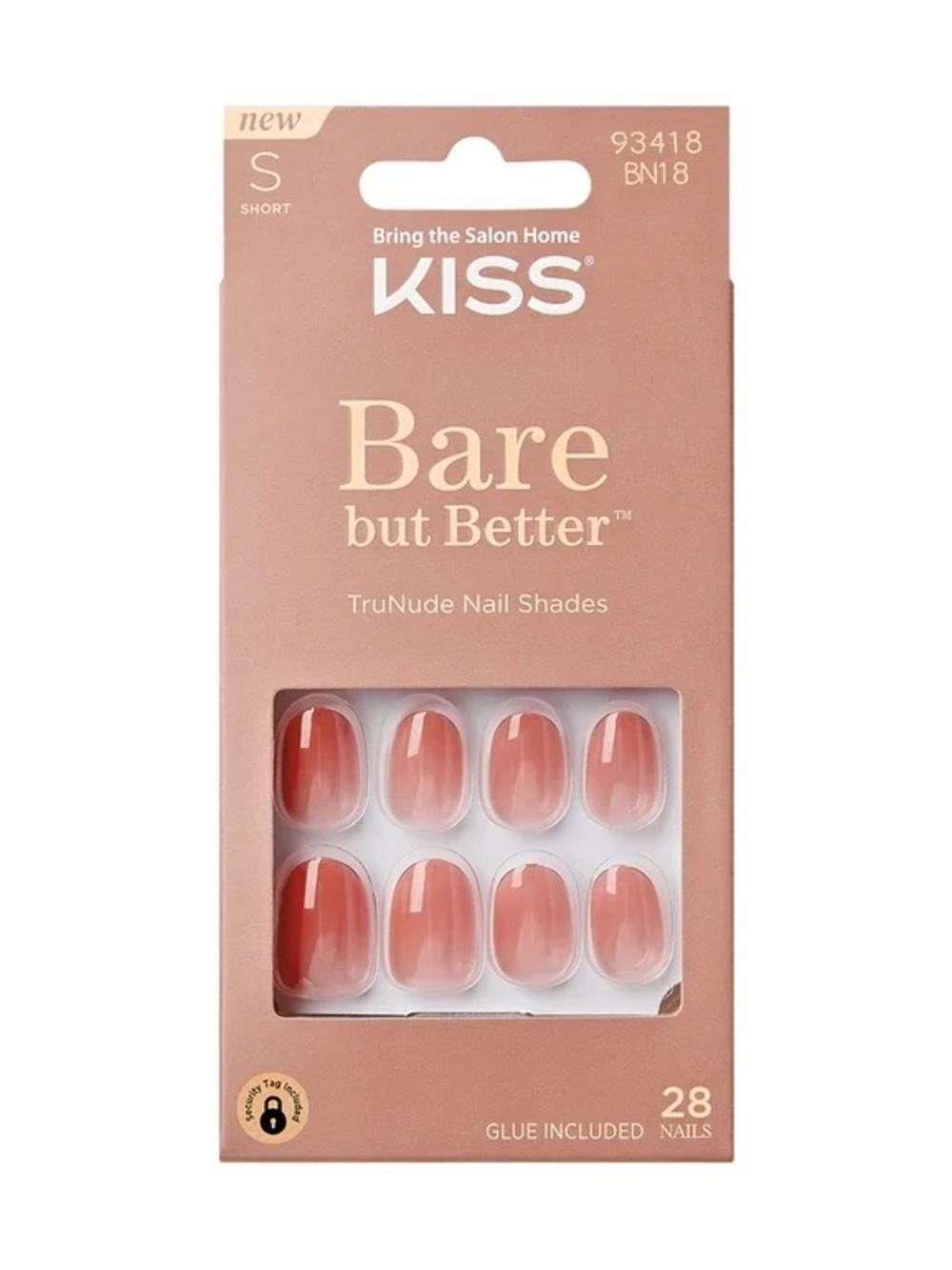 ‼️2/$10 ‼️ Kiss Bare but Better TruNude Press-On Nails - Rose Nude